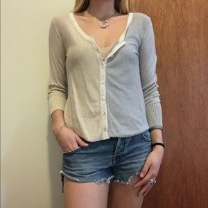 Margaret O’Leary  two-toned cardigan